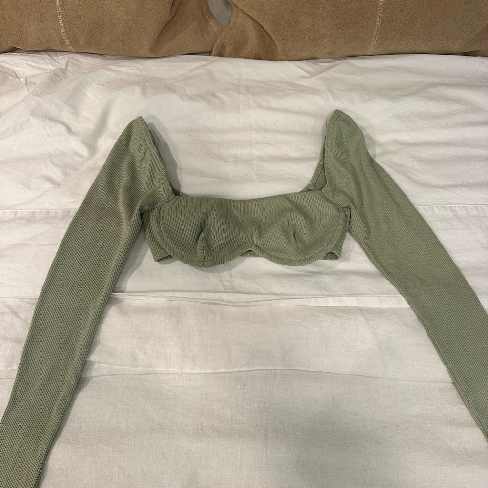 Princess Polly Becca Ribbed Cropped Long Sleeve Top